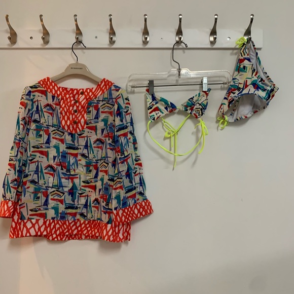 Milly Minis Sailboat Print Bikini and Cover - Picture 2 of 16
